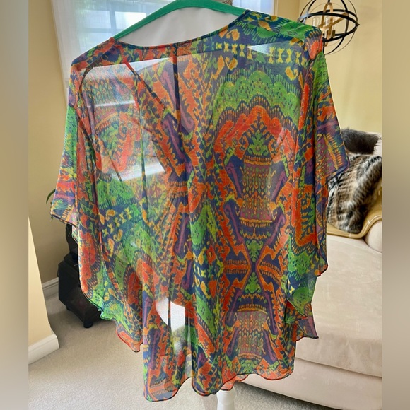 NWOT!  Shoshanna size S vintage, silk, pool coverup with caftan sleeves. - Picture 5 of 5
